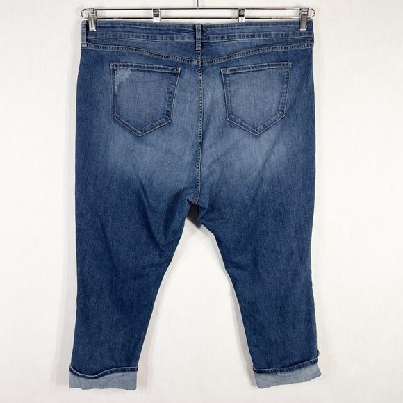 NYDJ Not Your Daughters Jeans Plus Size 22W Capri Crop Distressed High Rise 1444 - Picture 2 of 13
